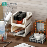 日本进口迷你可叠加桌面化妆品收纳盒办公分类置物盒化妆台整理盒