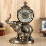 大象欧式座钟客厅 复古台钟创意摆件座钟表时尚简约大号台式桌钟