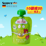保税区德国Fruchtbar绿色果泥吸吸乐90g 无添加宝宝婴儿辅食零食