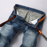 USIGSX春季欧美版型男士牛仔裤 直筒修身青少年大码潮男装长裤子