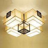 新中式吸顶灯长方形室内led客厅灯卧室中式灯具