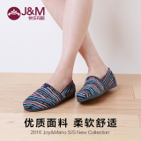 JM快乐玛丽布鞋女鞋2016春季潮条纹休闲帆布鞋套脚平底鞋子61672W