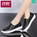 ZHR2016春季新款休闲鞋女鞋韩版乐福鞋女单鞋真皮平底鞋学生鞋M60
