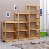 实木书架松木落地书柜特价儿童储物架宜家自由组合置物架简易货架
