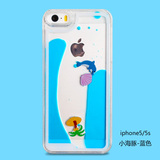 iphone5s手机壳海豚苹果5s流沙i5保护套可爱女韩国流动外硬壳液体