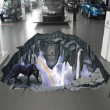 魔幻3D画展地贴一体墙油画电脑设计数码手绘艺术馆 黑豹HM