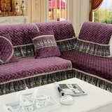 防滑毛绒沙发垫秋冬欧式组合沙发坐垫简约现代皮沙发巾沙发套罩