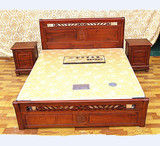 欧式全实木床 纯实木原木香樟木双人床1.8/1.5米美式简约现代家具
