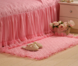 好梦连连家纺纯色法兰绒超柔短毛绒地垫 卧室床边垫/宝宝爬行垫