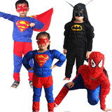 万圣节儿童服装 超人衣服牛角披风蜘蛛侠服装蝙蝠侠奥特曼服装