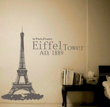 埃菲尔铁塔墙贴法国巴黎风景电视背景墙壁墙面纸画装饰浪漫个性贴