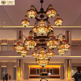 复古古典蒂凡尼酒店大堂工程装饰灯大型吊灯蒂凡尼酒吧欧式多头灯