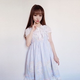 （FONDANT工作室）Lolita梦幻公主蝴蝶结玫瑰蕾丝小洋装连衣裙
