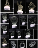 创意3D视觉立体亚克力LED儿童台灯小夜灯情人节结婚生日礼物礼品