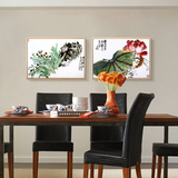 餐厅装饰画三联画现代简约中式餐桌厨房温馨艺术挂画客厅家庭壁画