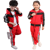 2015新款幼儿园服春秋季小学生校服儿童班服运动套装红装