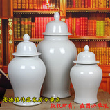 WK393景德镇陶瓷罐 白色大中小号将军罐花瓶瓷瓶展厅软装饰摆件