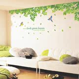 欧式墙贴纸超大可移除墙纸贴画客厅卧室儿童房墙壁装饰清新绿树