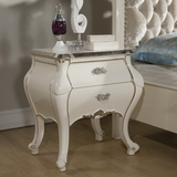 堂和聚欧式实木床头柜白色雕花斗柜法式时尚简约储物柜现货