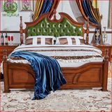 美式全实木真皮双人床欧式住宅卧室家具布艺双人软床1.8米婚床