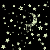 韩国卡通夜光贴纸 天花板墙贴画 儿童房床头荧光贴 月亮星星车贴