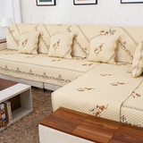 沙发垫 四季布艺田园全盖坐垫通用定做实木防滑垫子皮沙发套罩巾