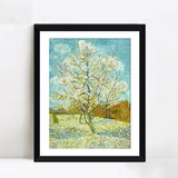 名家画作 梵高盛开的桃树风景油画版画 花卉简约现代客厅装饰画