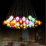 LED七彩玻璃泡泡球中球吊灯客厅卧室书房西餐厅咖啡厅装饰吊灯具