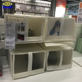 正品IKEA宜家 思库布鞋盒收纳盒翻盖抽屉式鞋盒收纳整理储物箱袋