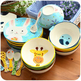 日式创意家用餐具套装卡通可爱粥碗泡面碗米饭汤碗个性陶瓷碗小碗