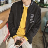 2016春季韩版修身棒球服卡通印花潮男夹克青年日系休闲学生薄外套