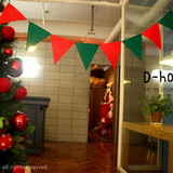 韩国 圣诞节装饰三角旗party小旗子幼儿园活动装饰挂饰吊饰