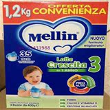 意大利正品代购直邮or现货婴幼儿奶粉Mellin美林三段1200克空运