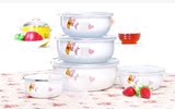 2016珐琅搪瓷冰碗五件套装加厚带盖碗卡通儿童碗保鲜泡面碗饭盒碗