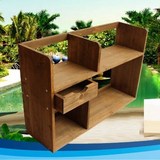 双层实木小书架桌上书架宜家收纳置物架简易创意学生桌面小书柜子