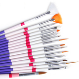 美甲笔工具套装初学者16支装光疗渐变排笔雕花拉线笔彩绘笔刷全套