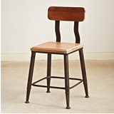 美式乡村铁艺防锈复古做旧休闲桌椅套件实木咖啡厅餐桌餐椅套件