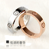 韩版时尚玫瑰金戒指尾戒情侣指环男女款镀18k钛钢戒指不褪色礼物