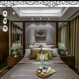新中式床现代简约床实木禅意双人床婚床酒店别墅会所样板房间家具
