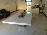 上海2014年新款白色烤漆会议桌简约现代不锈钢脚时尚洽谈桌会客桌
