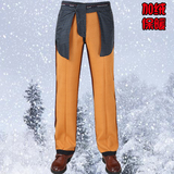 中年男士加绒加厚商务休闲西裤高腰直筒工装西装裤秋冬天保暖长裤
