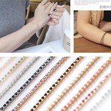 彩色水钻手链 韩国流行简约时尚手饰单排满钻石细款精致手链