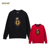 韩国正品代购包邮PANCOAT新款刺绣皇冠雄狮情侣男女同款卡通卫衣