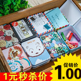 韩国可爱卡通铁质收纳盒复古迷你口红化妆品小铁盒首饰礼品卡片盒