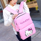韩版hello kitty甜美学生可爱粉色帆布双肩包书包软妹女背包