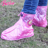 芭比防雨鞋套鞋平跟时尚防水鞋套加厚防滑雨靴套女童雨鞋
