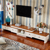 比邻美式乡村 地中海电视柜实木 可伸缩大户型地柜组合客厅家具