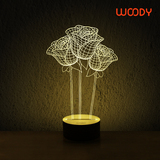 罗爱欧视觉3d立体台灯 创意led个性木质装饰小夜灯氛围卧室床头灯