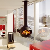 现代燃木真火壁炉 新款吊装壁炉 实木取暖悬挂式异形RG500