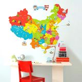 世界地图墙贴纸 中国地图卡通沙发背景墙卧室儿童房装饰墙壁贴画